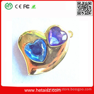 Heart Shaped USB Flash Drive for Promotional Gift, Crystal Heart USB Pormo Gift USB Custom Logo